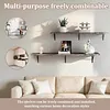 [US Local Warehouse] 5 Tier Floating Shelves 72.05x11.81x7.87in Wall Mounted Hanging Shelf with Metal Bracket for Living Room Kitchen Bathroom Home Storage