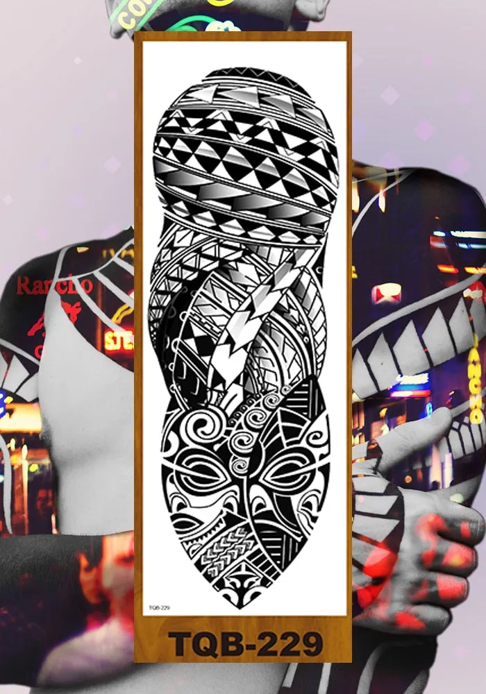 Full Flower Arm Temporary Sexy Tattoo Sticker Men Women Adult Girl Body Art Fake Tatoo Characters Love Confession Totem Lily DIY
