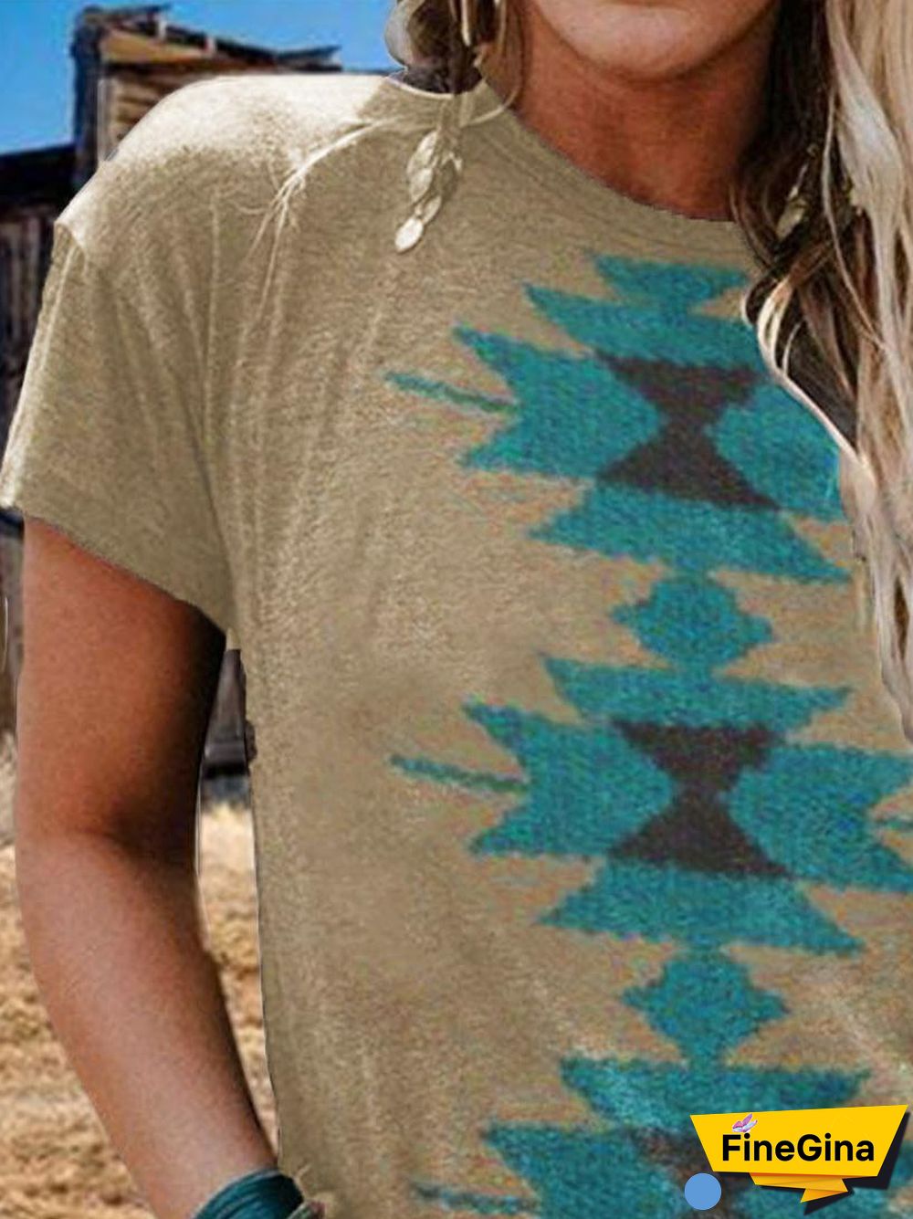 Shift Short Sleeve Tribal Casual T-shirt