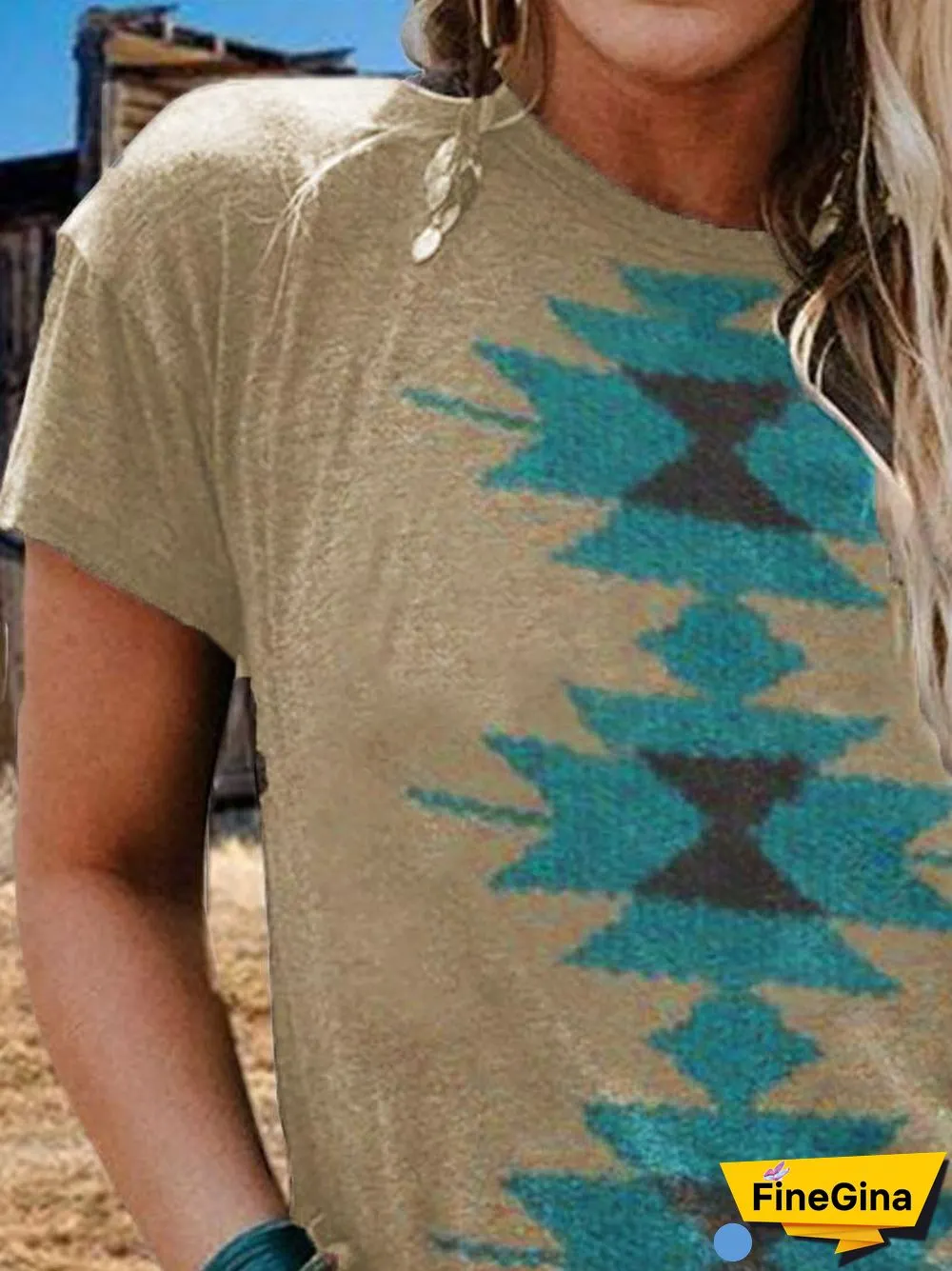Shift Short Sleeve Tribal Casual T-shirt