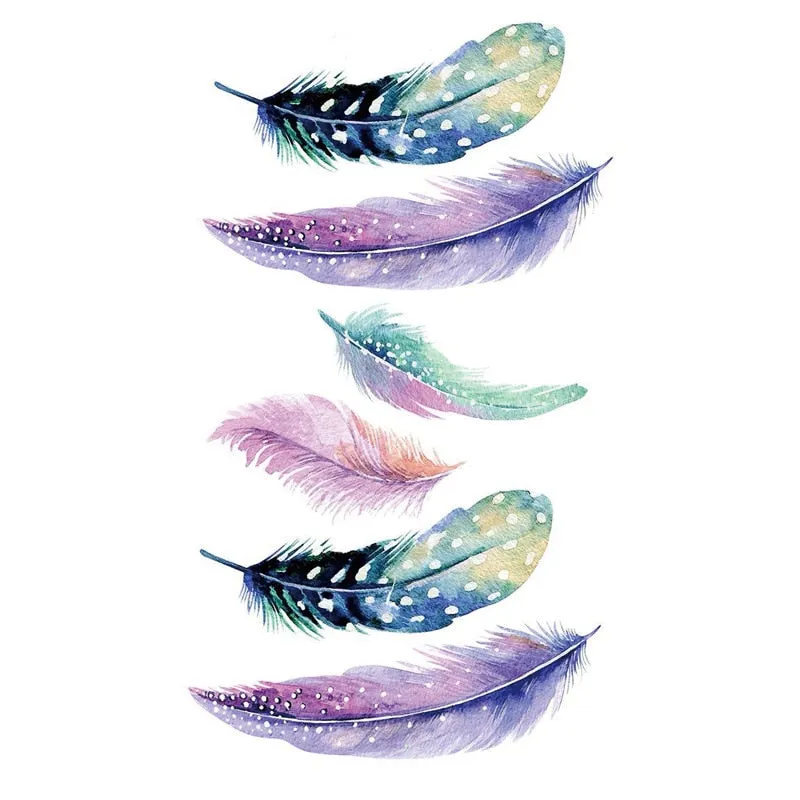 Waterproof Black Temporary Tattoo Stickers Men Women Rose Feather ankle Body Art Water Transfer Tattoos Arm Waist Finger Tatoo