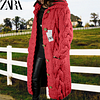 ZARA - WYSOKIEJ JAKOŚCI PŁASZCZ WEŁNIANY Z DZIANINY