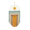 (Finished Product)Woven Hanging Tapestry Tassels No Drilling Sunset Wall Art Dream Catcher Handmade Colorful Tapestry for Apartment Living Room Bedroom Nursery Backdrop
