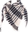Women's Warm Woollen Scarf Triangle Shawls Winter Scarves Stripe Plaid Scarf