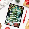(US Local)Christmas Tree A5 Size Diamond Painting Notebook Set with 4Pcs Bookmark Gift