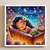 Sleeping Princess Moana - 18CT Stamped Cross Stitch - 30*30cm - Disney
