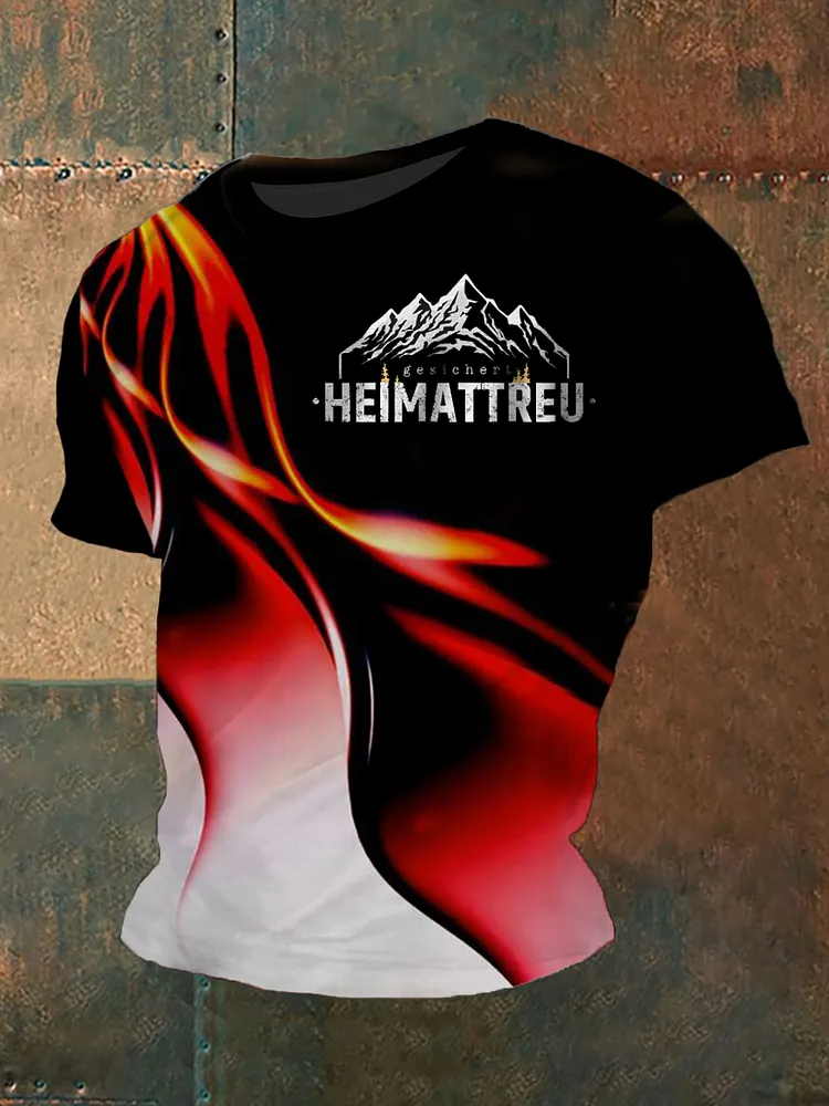 Herren T-Shirt Gesichert Heimat treu mit kurzen &Auml;rmeln