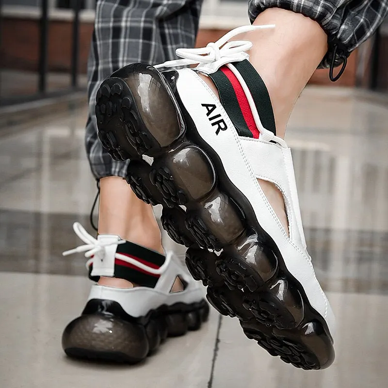 Fashion Men's Sandals Summer Soft Sandals High Quality Microfiber Leather Sandals Outdoor Antiskid Damping Men Roman Sandals