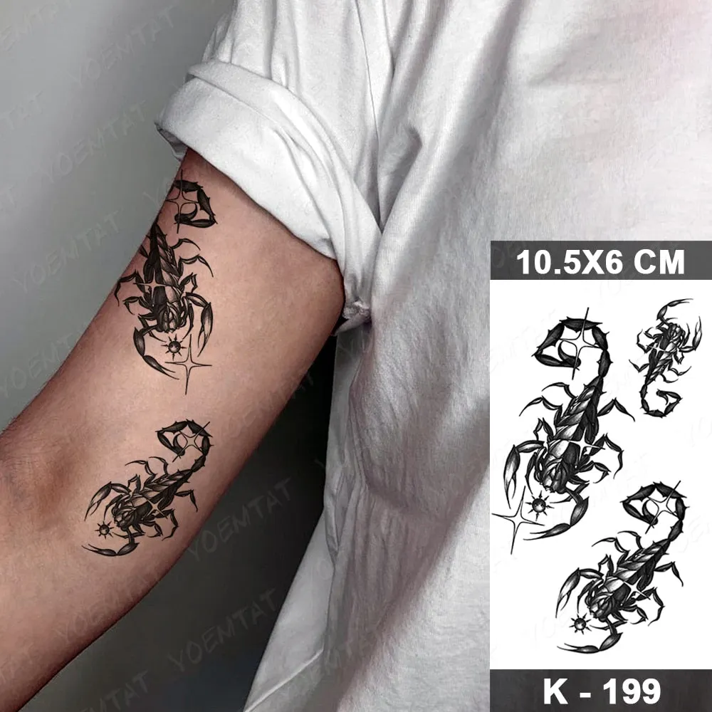 Waterproof Temporary Tattoo Stickers Nun Maria Prajna Diablo Old School Flash Tatto Arm Chest Body Art Fake Tattoos Women Men