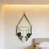 Boho Floating Shelves for Wall Decor with Wood Shelves & Macrame Leaf Floating Storage Display Shelving No Drilling for Bathroom Bedroom Office Living Room Dorm