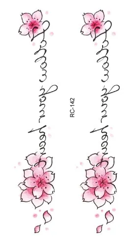 52 Kinds Watercolor Flora Lavender Waterproof Fake Tattoos Temporary Women Arm Chest Ankle Stickers Floral Body Art Tatto Flower