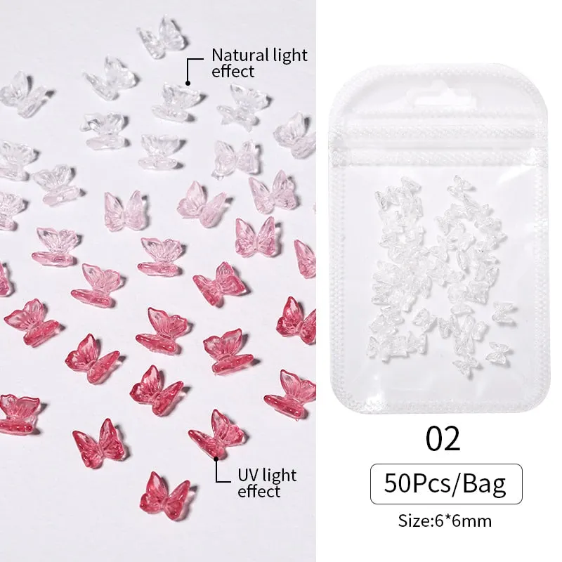 48pcs Mixed Size Aurora Little Bear Nail Art Accessories Resin Kawaii Bear Stereo FlatBack 3D Fashion Fingernail DIY Decoration-Nail Inspo