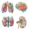 4Pcs Acrylic Special Shaped Flowers Organ 5D DIY Diamond Art Brooch Jewelry Kit