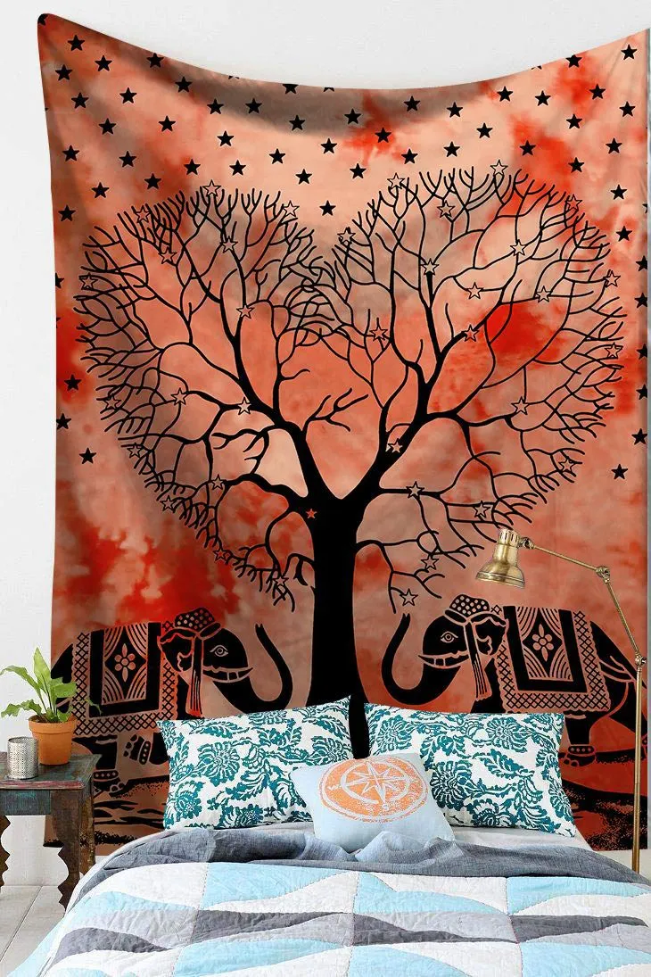 Boho Mandala Tapestry Wall Hanging Witchcraft Wall Cloth Tapestries Elephant Art Psychedelic Hippie Tapestry Macrame Wall Carpet