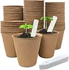 50 Pcs Peat Pots Biodegradable Eco-Friendly Plants Seedling Starters Kit