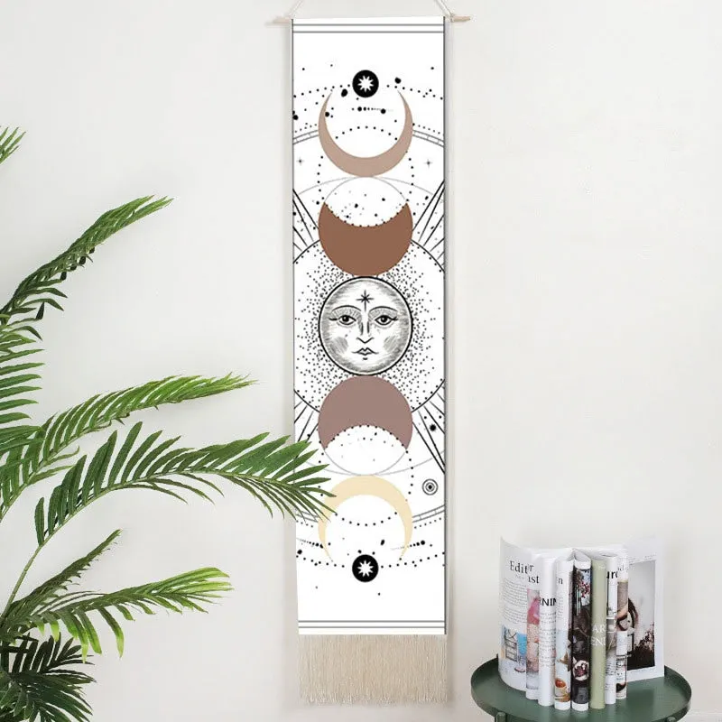 Lifelike Snake Wall Hanging Phase Tapestry Bohemia Tarot Tassel Tapestry Boho Mandala Art Tapestries For Bedroom Office Decor