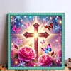 Rose Cross-11CT Stamped Cross Stitch 40*40cm/15.75*15.75in