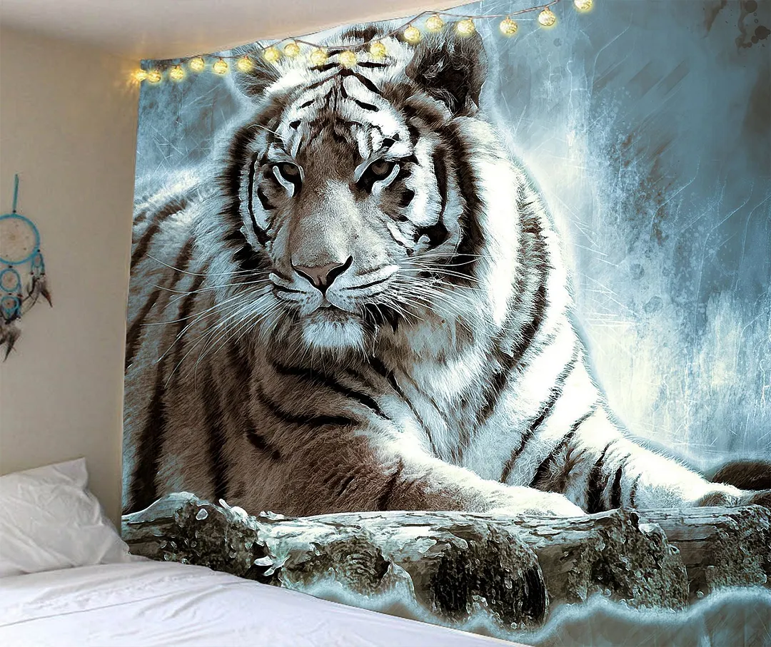 India Manada Wall Hanging Tapestry 3D Printed Animal Natural Sofa Backgound Wall Tapestries Bohemian Wolf Tiger Lion House Decor
