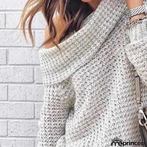 Openwork Off-Shoulder Sweater
