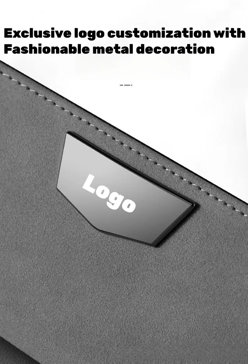 High-end customized car logo suede car seat storage box