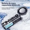 Portable outdoor high-speed cooling fan with transparent cool mecha shape