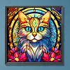 【Limited Stock Sale】Serious Pussy Glass Painting-Paint by Numbers Acrylic Painting 40*40CM