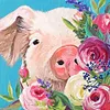 Pig In Flower-Paint by Numbers Acrylic Painting 20*20cm