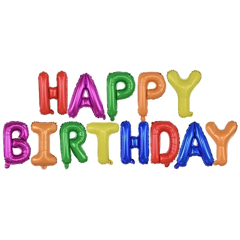 13Pcs Happy Birthday Balloons Foil Letter Balloon Birthday Party Decorations Kids Adult Birthday Balloons Alphabet Balloons set