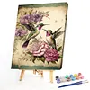 Hummingbird  Flowers-Paint by Numbers Acrylic Painting 40*60CM(Poster style）