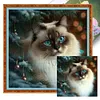 Christmas Cat - 11CT Stamped Cross Stitch 45*45cm/17.72*17.72in