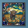 Animal Glass Painting - 11CT Stamped Cross Stitch 40*40cm/15.75*15.75in