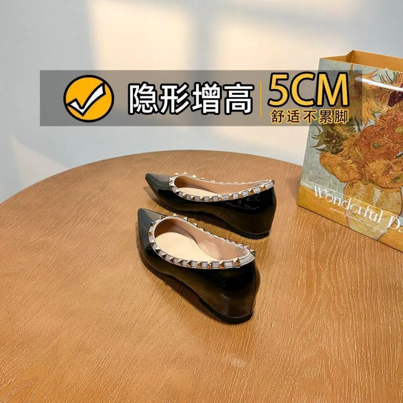 Breakj Breakj 5Cm High Rivet Tip Light-Mouthed Single-Shoe Women 2025 Summer New One-Legged Stubble Shoes Boat Shoes