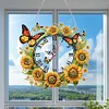 Diamond Painting Acrylic Sunflower Butterfly Clock for Home Wall Decor