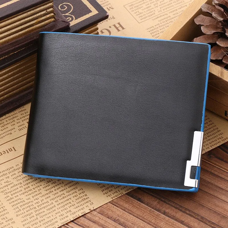 Retro Men's Wallet Business ID Card Holders Purse Small Leather Card Wallets Short Bifold Wallet for Men Slim Purses Male Wallet