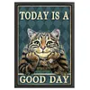 Retro Poster - Today Is A Good Day Cat-11CT Stamped Cross Stitch 40*60cm/15.75*23.62in (Big Size)