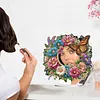 DIY Diamonds Painting Special Shaped Crystal Drill Crafts Mirror Desk Ornament Decor Kit(Flower Butterfly)