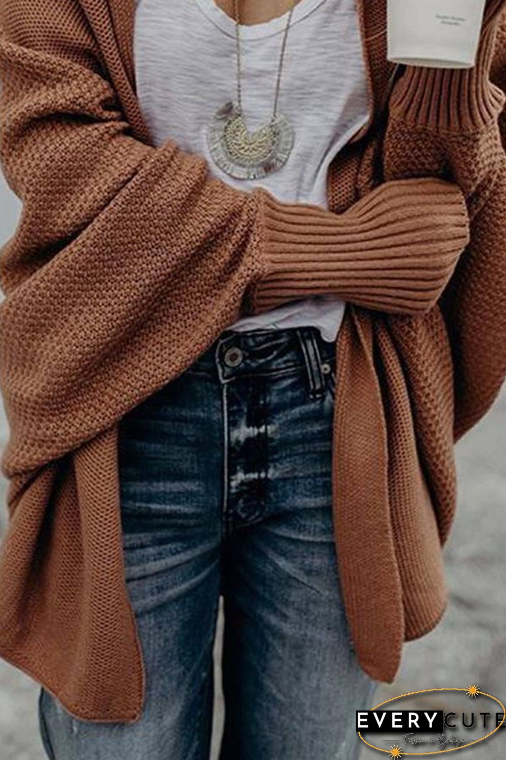 Fashion Bat Sleeve Knitted Cardigan