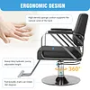 [US Local Warehouse] Hairdresser Barber Salon Chair Capacity 420 Lbs Barber Chair with Heavy Duty Hydraulic Pump 360 Swivel Adjustable Styling Equipment for Barbershop Home Hairdresser (Silver)