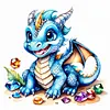 >SALE<5D DIY Full Round Drill Diamond Painting Jewel Happy Dinosaur Home Decor 40x40cm