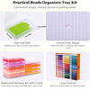 2-in-1 Diamond Art Storage Containers & Line-Up Tray, Upgrade Convex Point Bottom Design for Efficient Crafting DIY Diamond Art Accessories