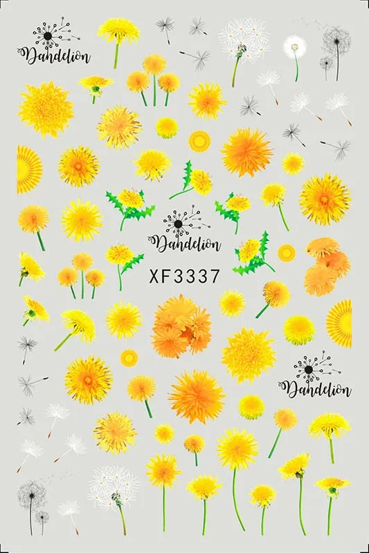 3D Nail Art Stickers Manicure Decoration Design Nail Art Decal Green Clover Leaf Nail Art Designer Decals Beautiful Flower