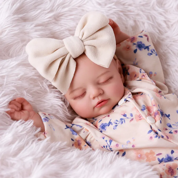 Babeside Sleeping Reborn Baby Peach 17" Newborn Girl Best Gift for Kids