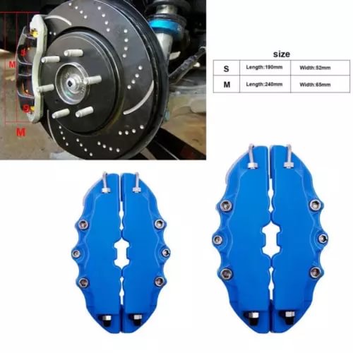 Dronehint 3D Style 4x Blue Front&Rear Car Disc Brake Caliper Cover Parts Brake Accessories (For: Acura) Parts