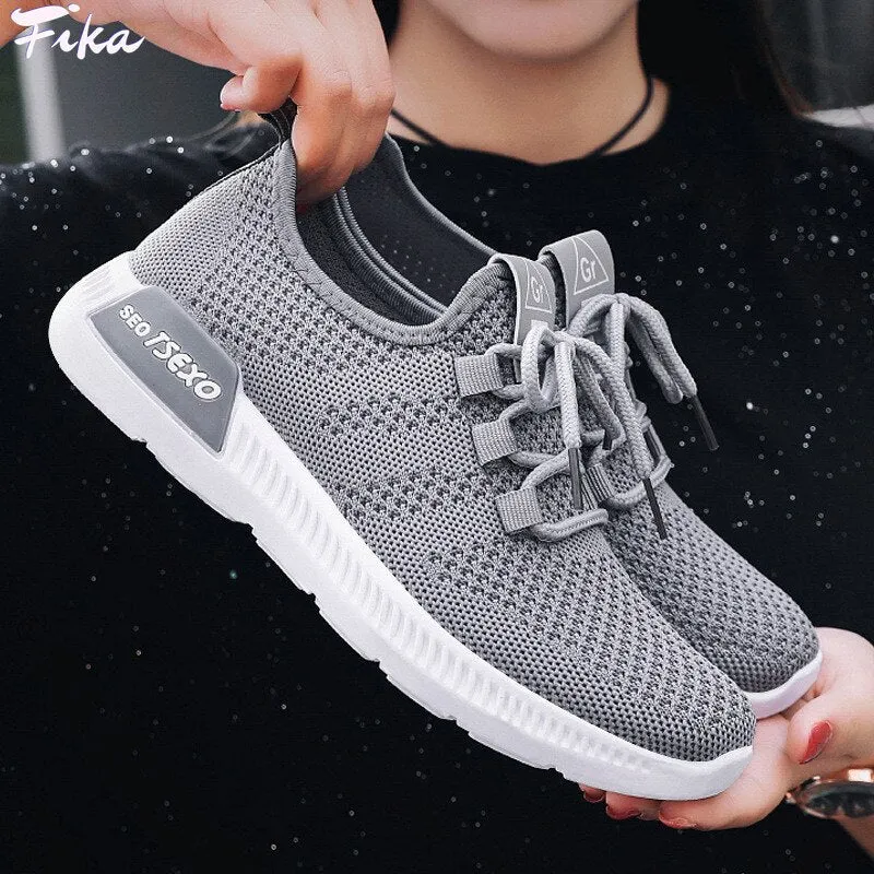 Women Casual Shoes Breathable Fashion Walking Lady Lace Up Flat Shoes White Sneakers Spring Women 2021 Tenis Feminino Footwear
