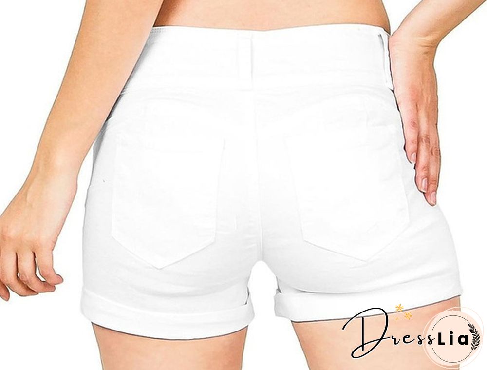 Plus Size Womens Ladies High Waist Short Jeans Shorts Denim Pants
