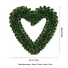 Heart Shaped Wreath Simulation Artificial Green Leaves Wreath for Front Door