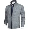 RL&reg; męski sweter w jednolitym kolorze z kołnierzem