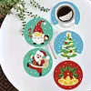 9Pcs Diamond Painting Wooden Christmas Cartoon Coasters with Holder Gift for Mom