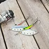 5Pcs Metal Spinner Spoon Fishing Lure with Treble Hooks Rotating Sequins Bait