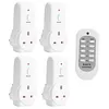 4pcs UK Plug Power Outlet Light Switch Socket+1pc Wireless Remote Control